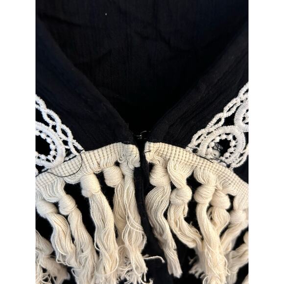 Entro Oversized Boho Fringe Crochet Gauze Cardigan Size Small - Picture 7 of 7